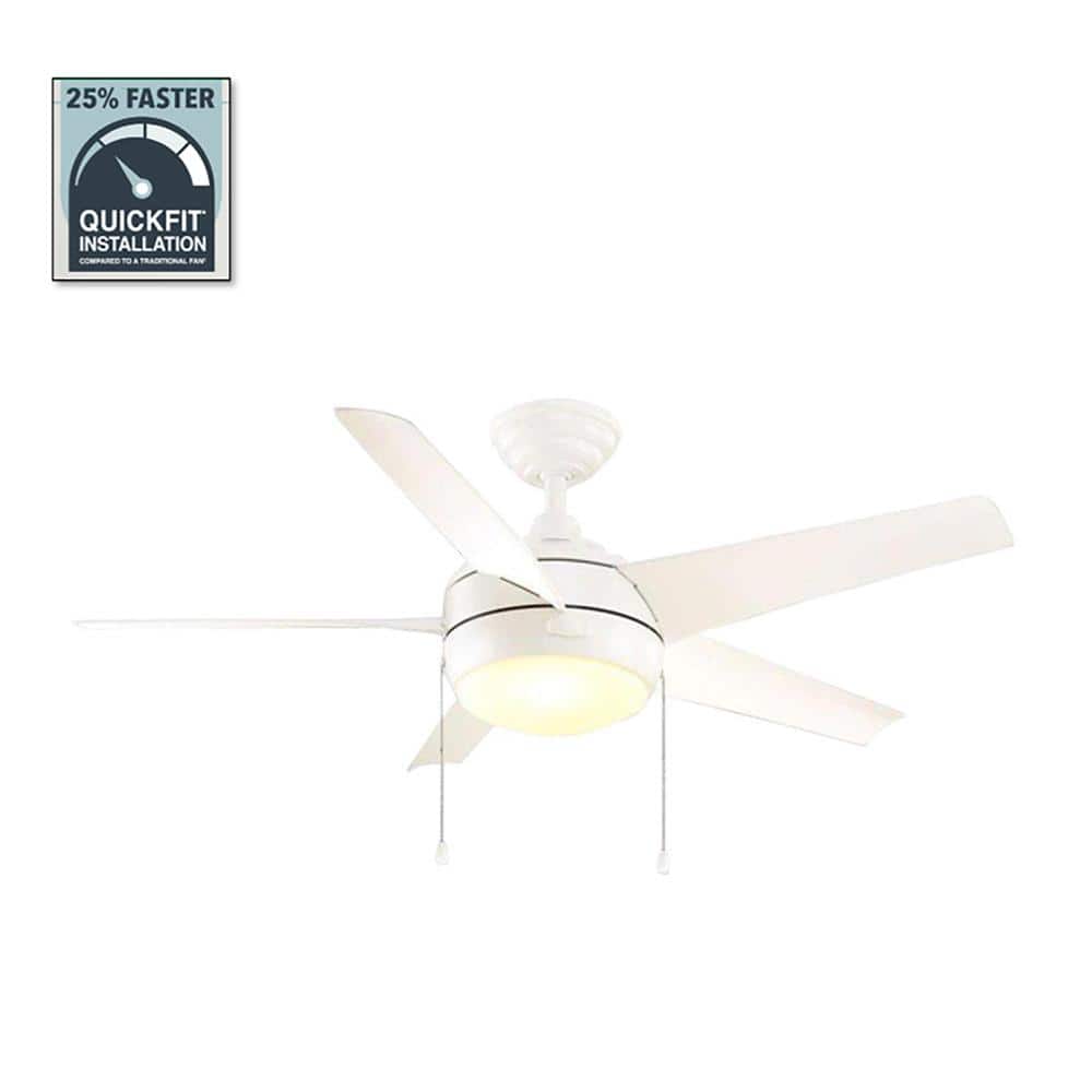 Matte White Ceiling Fan With Light Kit