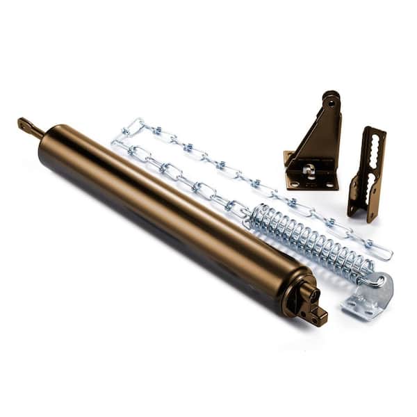 IDEAL SECURITY Heavy Storm Door Closer with Chain and Wide Jamb Bracket (Brown)