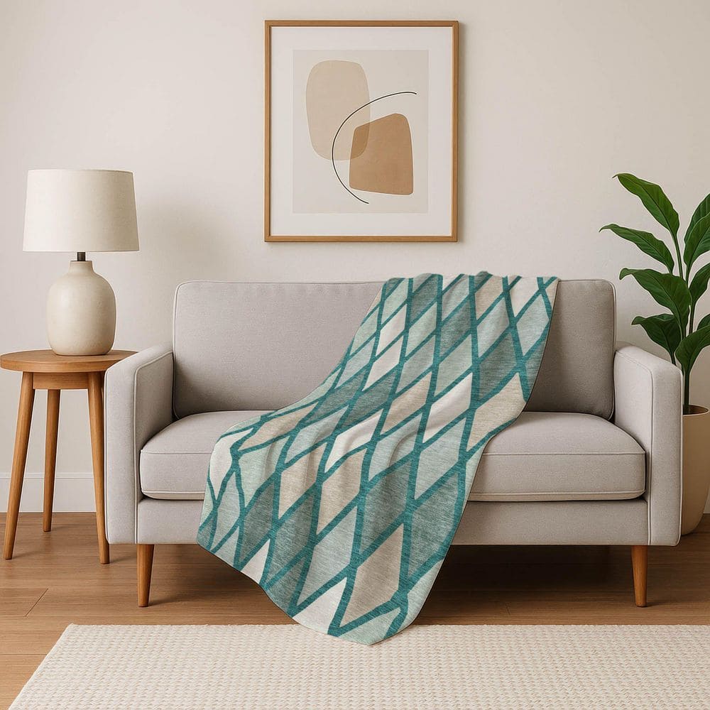 Premium Machine Washable ASB887 Teal 50 in. x 70 in. Sherpa Throw Blanket price history on PriceWatchPro