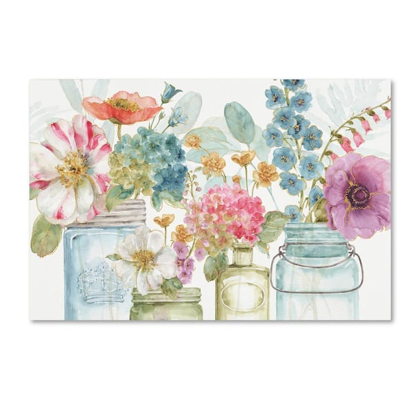 Trademark Fine Art 30 in. x 47 in. "Rainbow Seeds Flowers X" by Lisa Audit Printed Canvas Wall Art