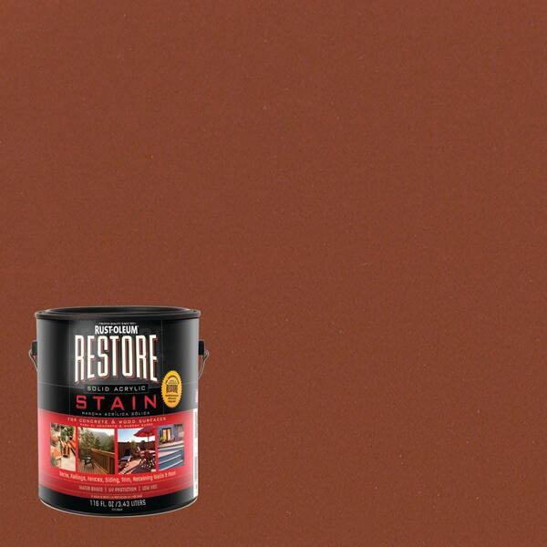 Rust-Oleum Restore 1 gal. Solid Acrylic Water Based Redwood Exterior Stain