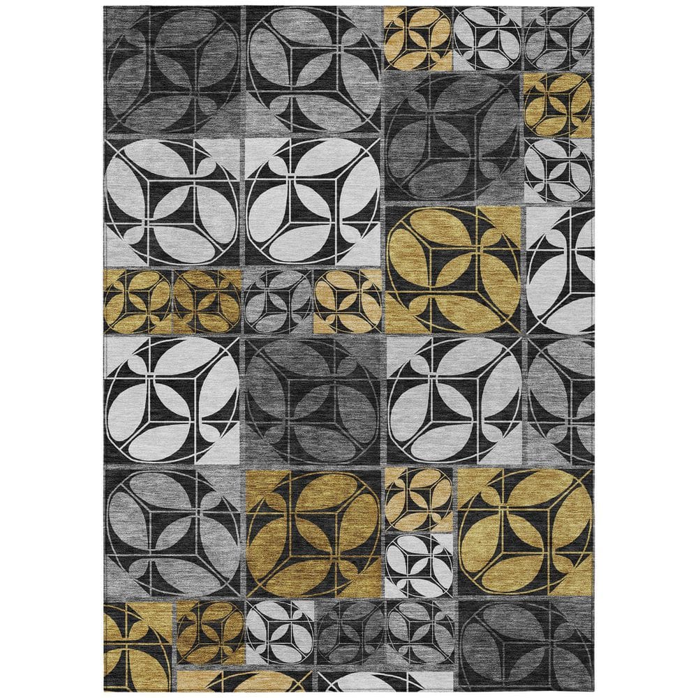Chantille Machine Washable Indoor/Outdoor Abstract ACN2626 Black 8 ft. x 10 ft. Area Rug price history on PriceWatchPro