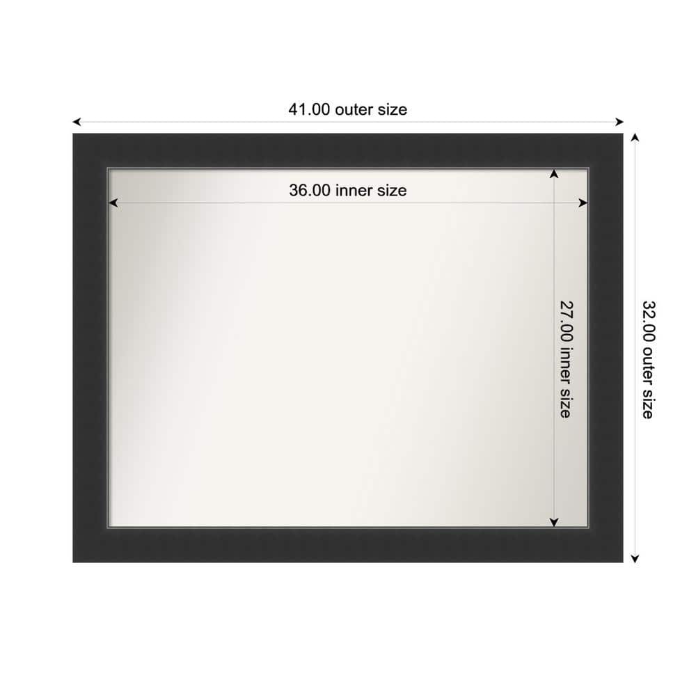 Corvino Black 41 in. x 32 in. Custom Non-Beveled Wood Framed Bathroom Vanity Wall Mirror price history on PriceWatchPro