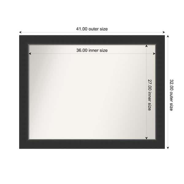 Amanti Art Corvino Black 41 in. x 32 in. Custom Non-Beveled Wood Framed Bathroom Vanity Wall Mirror