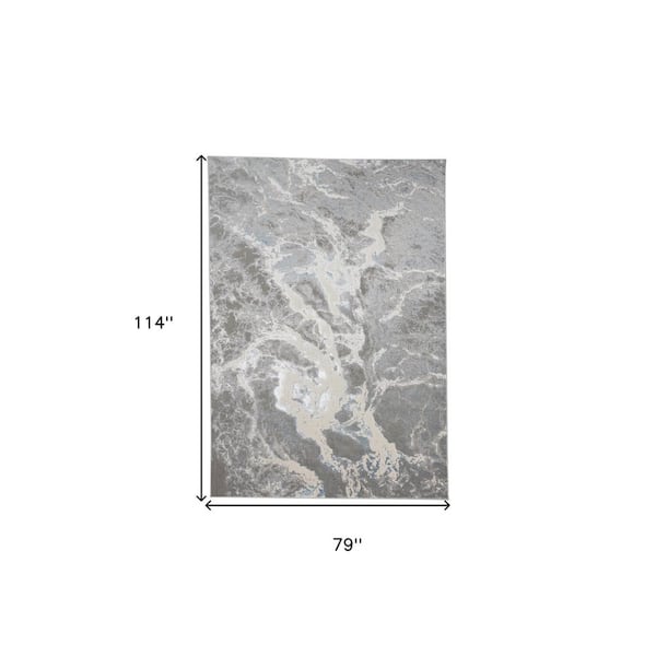 Gray and Ivory Abstract 7 ft. x 10 ft. Area Rug