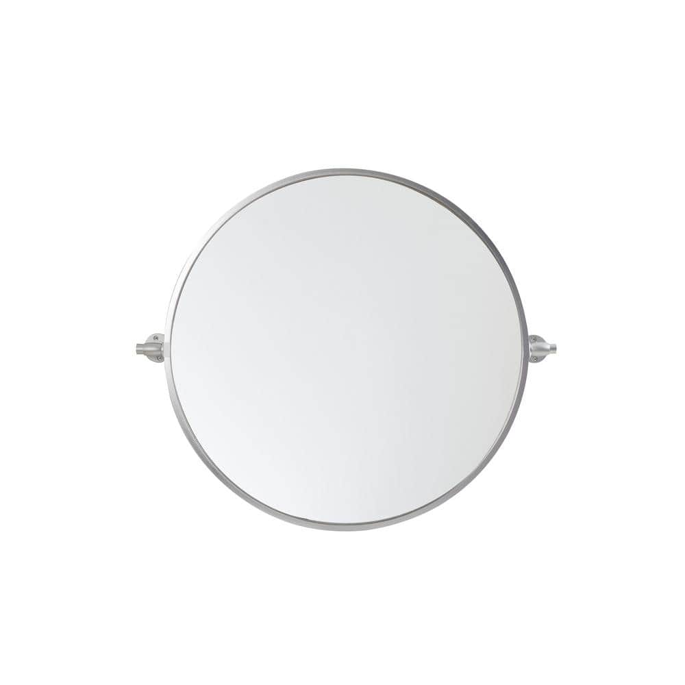 Timeless Home 24 in. W x 24 in. H Aluminum Silver Pivot Mirror