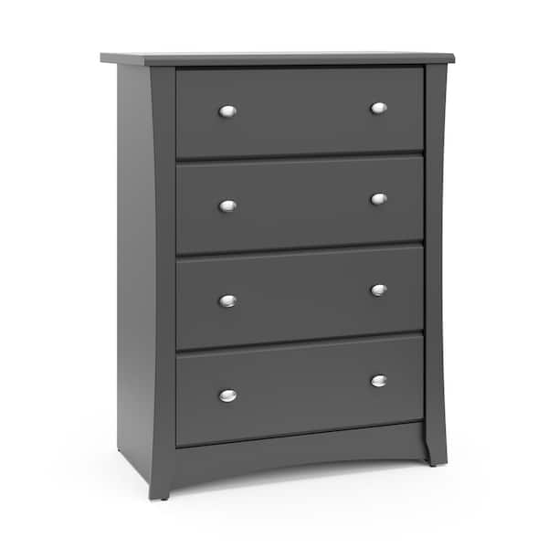Storkcraft Crescent 4-Drawer Gray Dresser 39.76 in. H x 29.72 in. W x 16.73 in. D