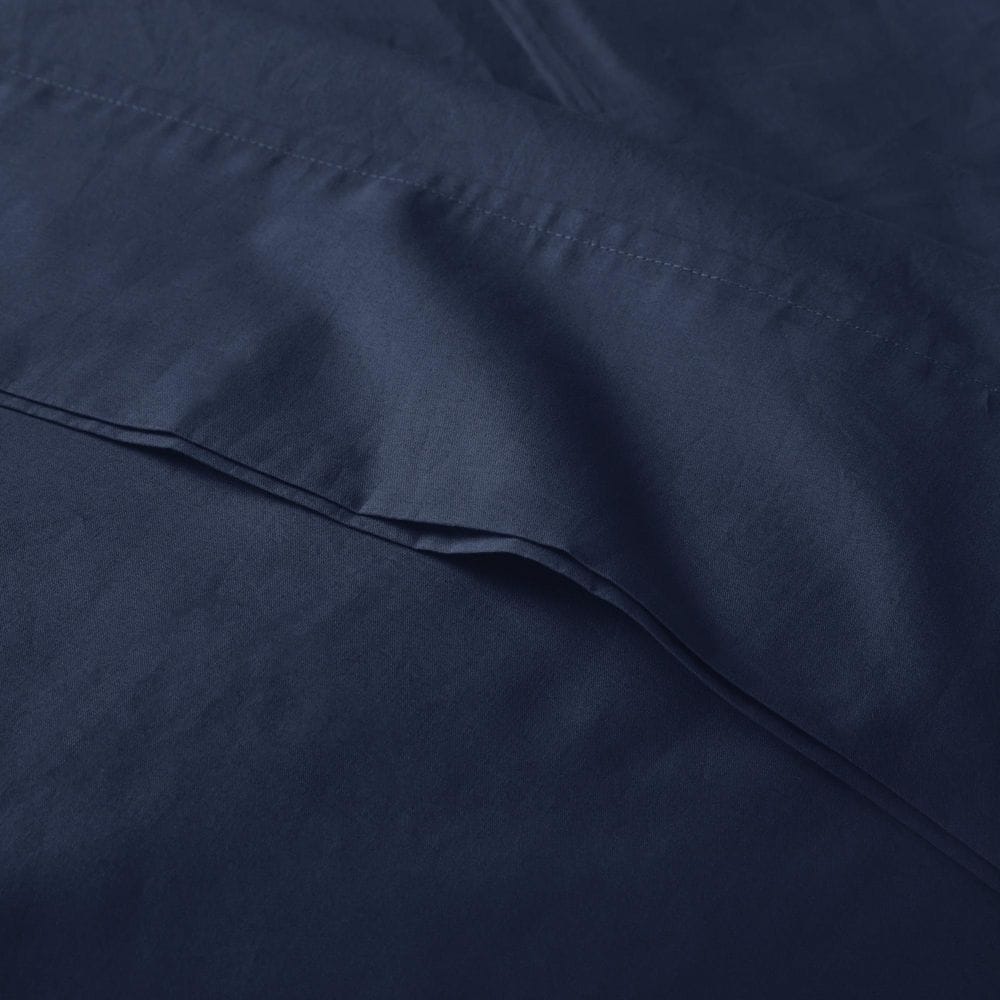 Navy Full Cotton Percale Sheet Set