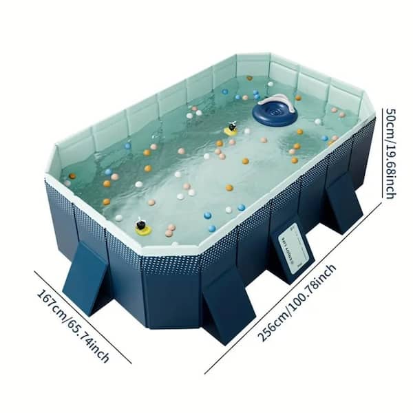 Aionor 8.5ft PVC Folding Pool 450GAL Large Outdoor Backyard