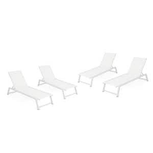 Myers White Metal Outdoor Chaise Lounge (Set of 4)