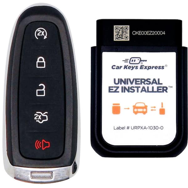 Car Keys Express Ford Simple Key-5 Button Smart Key Remote and Programmer with Lock, Unlock, Remote Start, Trunk, and Panic
