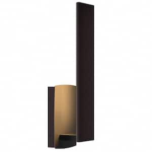 16.1 in. Bronze LED Outdoor Hardwired Wall Lantern Sconce Integrated LED