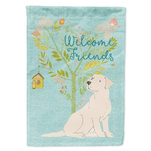 11 in. x 15-1/2 in. Polyester Welcome Friends Yellow Labrador Retriever 2-Sided 2-Ply Garden Flag