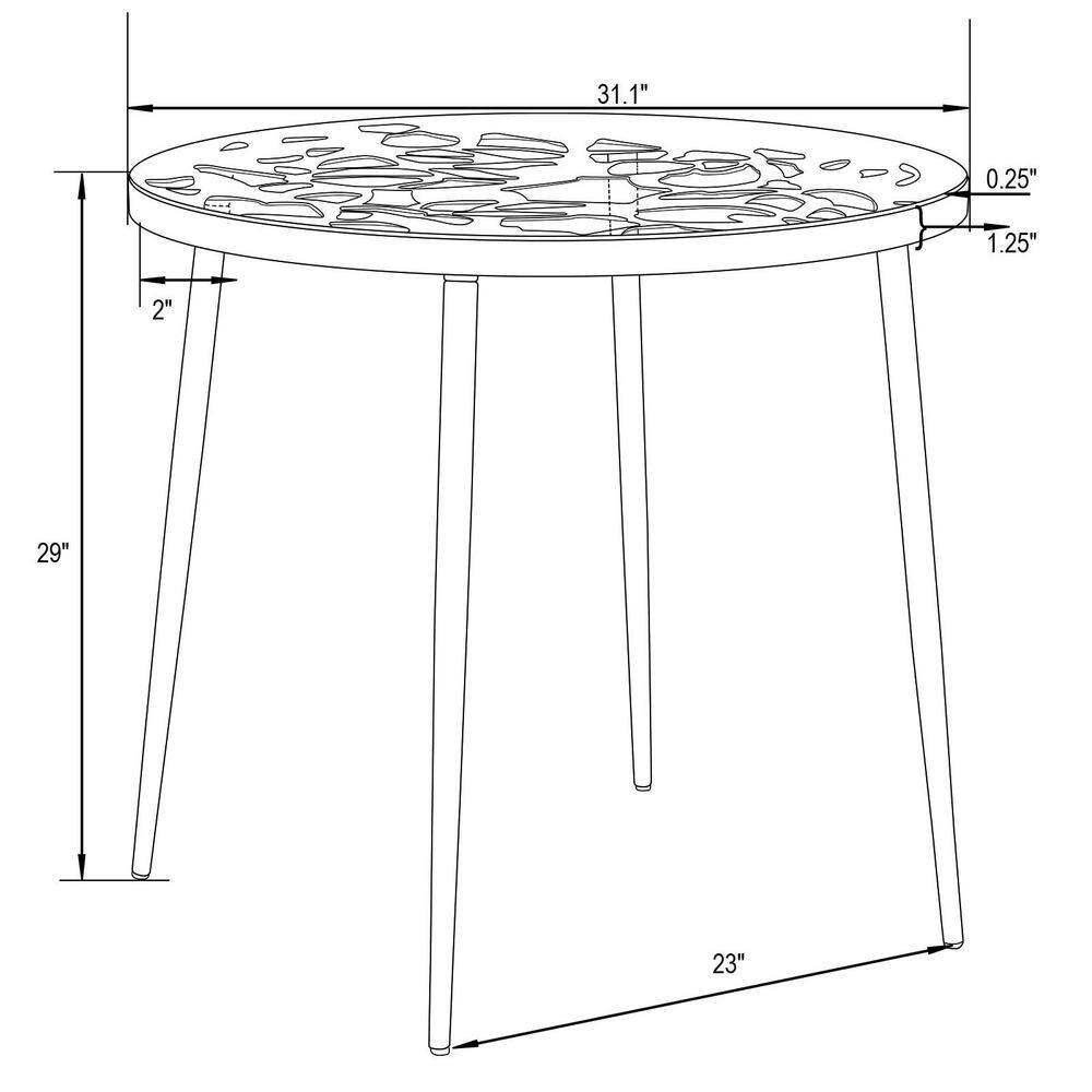 Devon Black Aluminum 5-Piece Outdoor Dining Set with Glass Top