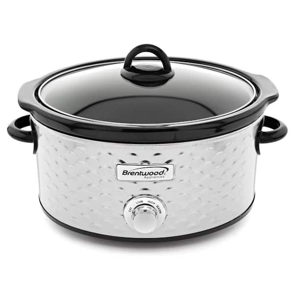 Scallop Pattern 4.5 Quart Slow Cooker in Stainless Steel