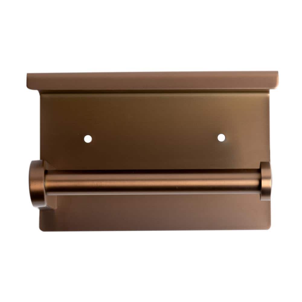 Brushed Copper Stainless Steel Toilet Paper Holder with Shelf