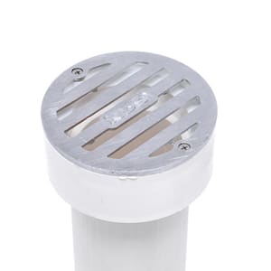 3 in. Round Grate with PVC Collar, Chrome