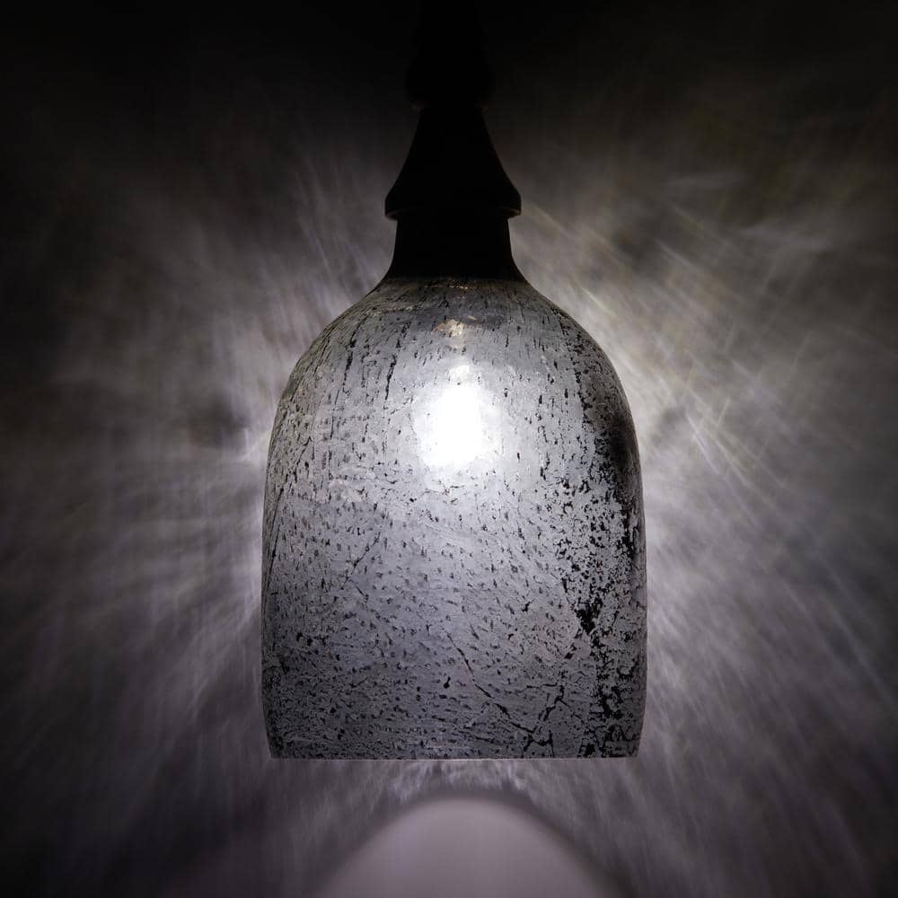 Coralie 19'' Etched Silver Glass Bell-Shaped Pendant Lamp