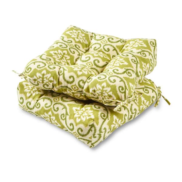 Greendale Home Fashions Shoreham Ikat Square Tufted Outdoor Seat Cushion (2-Pack)