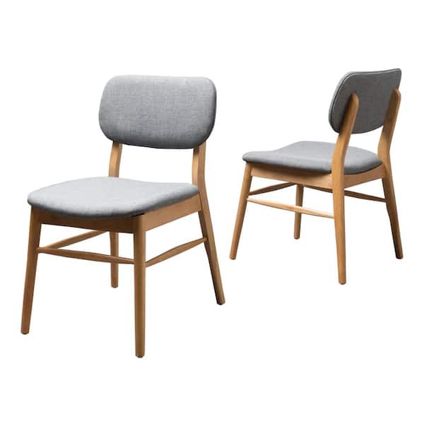Noble House Colette Grey Fabric Upholstered Dining Chair (Set of 2)