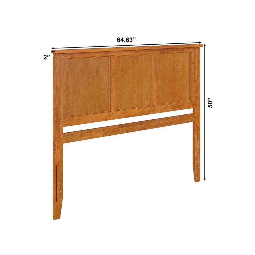 Madison Queen Light Toffee Solid Wood Panel Headboard with USB Charger