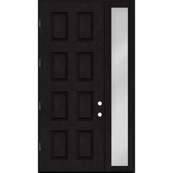 Regency 61 in. x 96 in. 8-Panel RHOS Onyx Mahogany Fiberglass Prehung Front Door w/16 in. SL w/ 6-9/16 Jamb