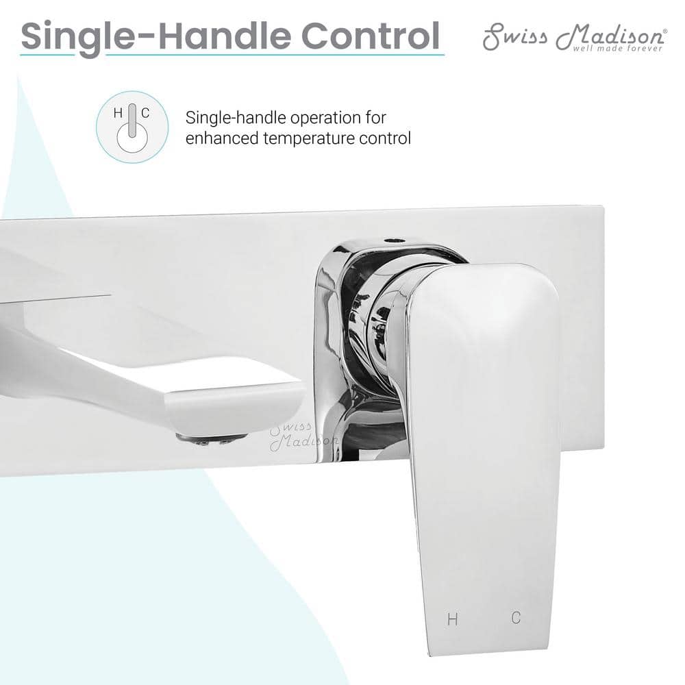 Monaco Chrome Single-Handle Wall-Mount Bathroom Faucet