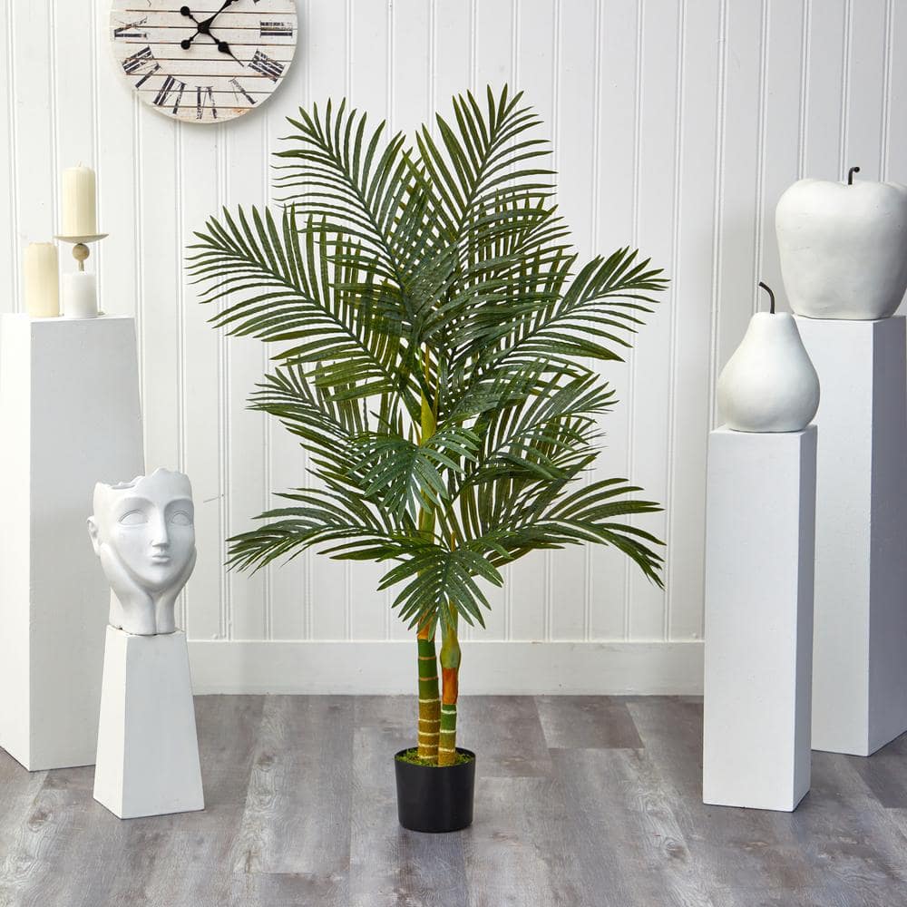 5 ft. Artificial Double Stalk Golden Cane Palm Tree