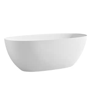 Patsy 65 in. Stone Resin Flatbottom Freestanding Bathtub in White