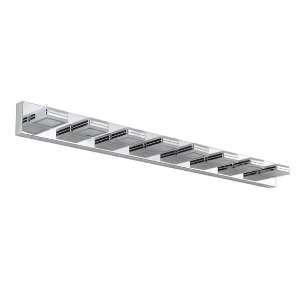 bessten Apollo 52 in. 8-Light Chrome Fixture LED Vanity Light with Acrylic Shade