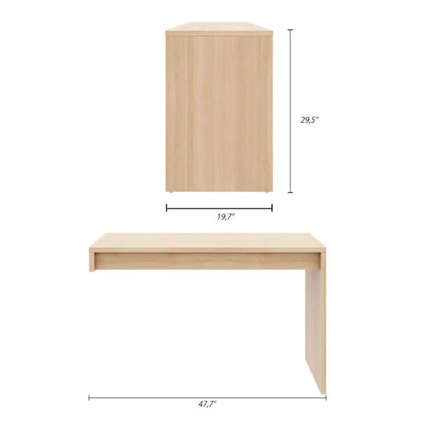 Nexera Chrono 47.75 in. W Natural Blonde Oak Reversible Desk Panel