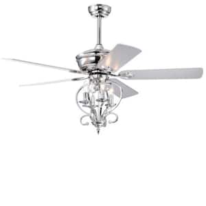 Metal 52 in. Indoor Silver Low Profile Traditional Ceiling Fan with Remote Control Included