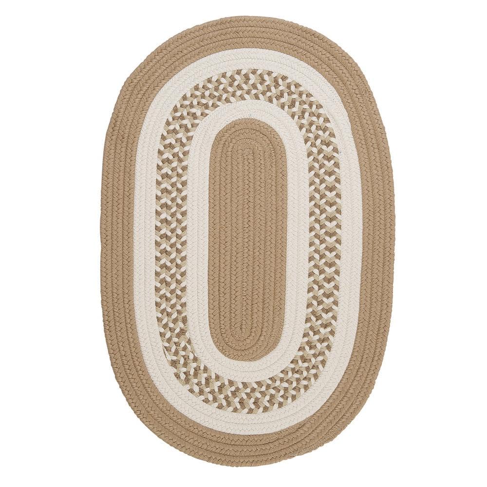 Cuban Sand Oval Runner Synthetic Reversible Rug