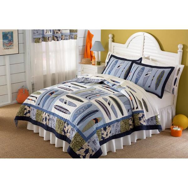 My World Catch a Wave Twin Quilt with Pillow Sham