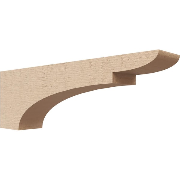 Ekena Millwork 3 in. x 6 in. x 18 in. Thin Yorktown Rough Cedar Woodgrain TimberThane Corbel, Primed Tan