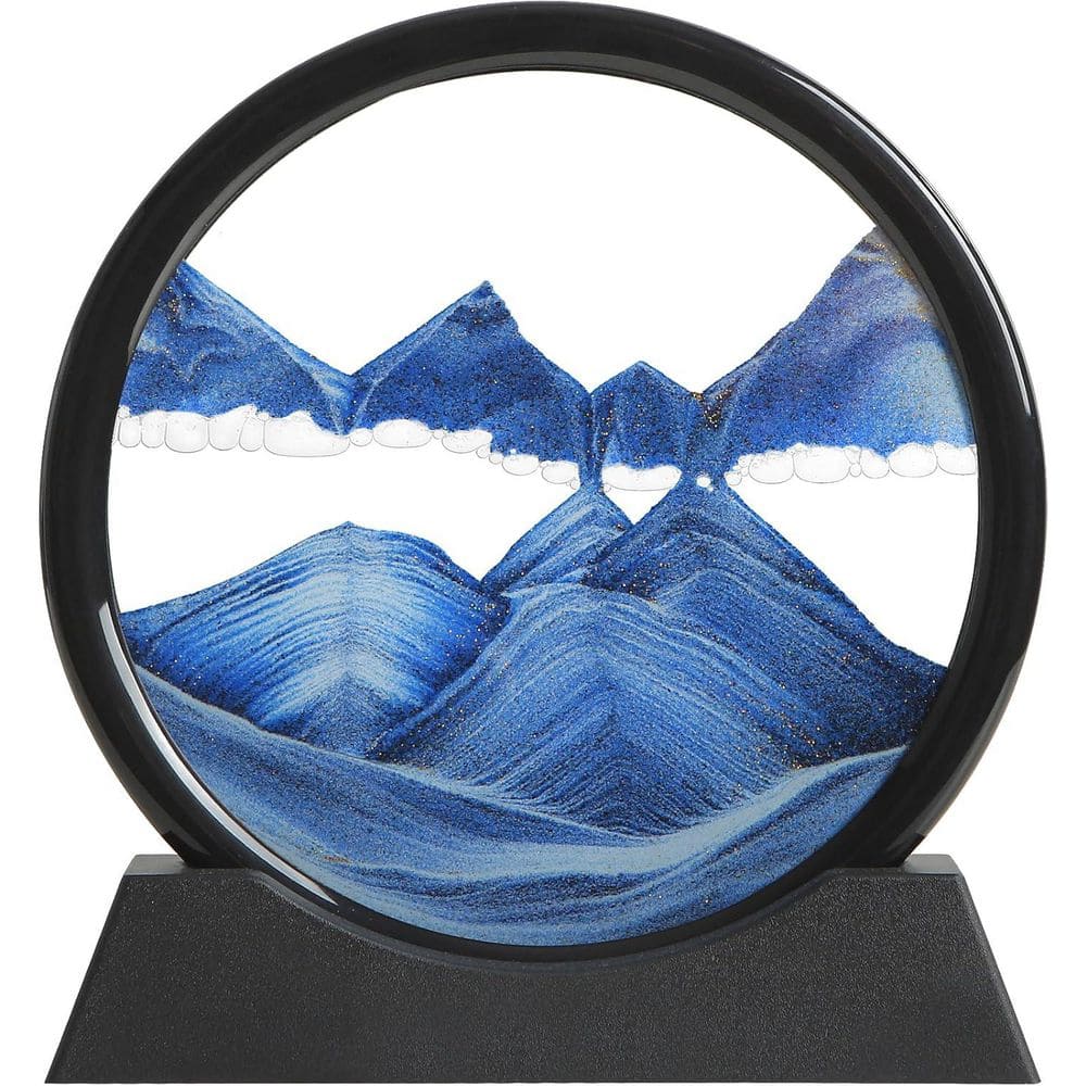 Blue 3D Moving Sand Art, Liquid Motion Flowing Sand Frame for Home, and Office Decor，Hour Glasses price history on PriceWatchPro