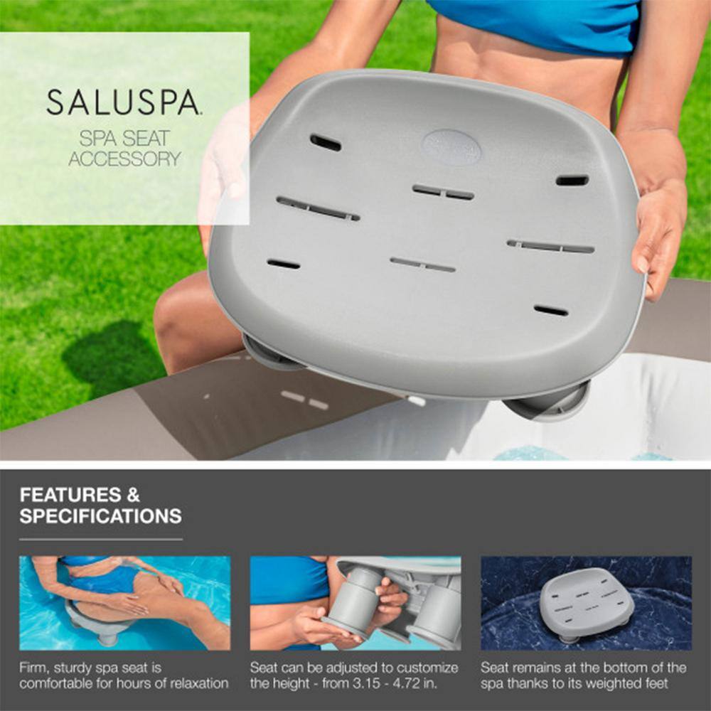 Bestway SaluSpa 6-Person Brown Inflatable Square Hot Tub with Seats and Headrest