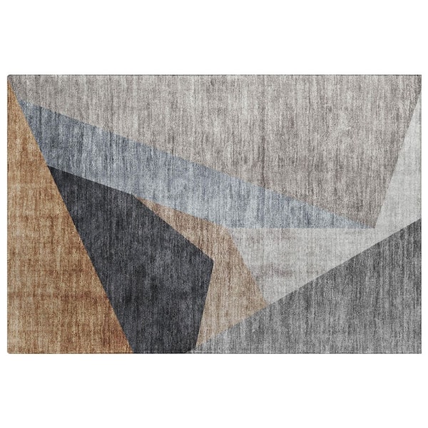 Dream Shag Premium Machine Washable Abstract ADS715 Taupe 3 ft. x 4 ft. Area Rug