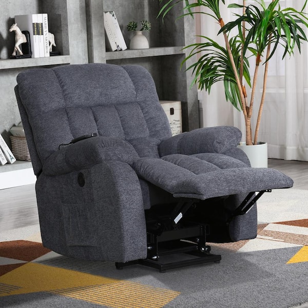 Big and Soft Multifunctional Power Lift Heated Massage Recliner Gray -  Kinwell