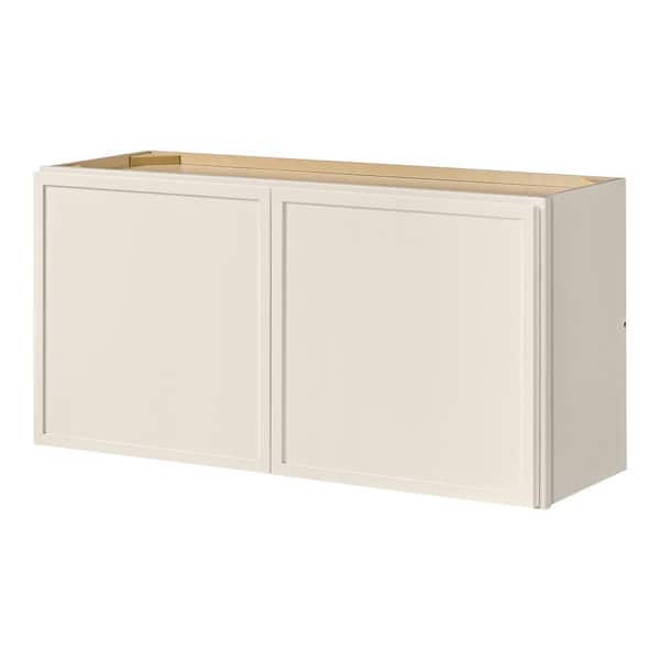 Leyton 36 in. W x 24 in. D x 18 in. H Ready to Assemble Plywood Slim Shaker Wall Bridge Kitchen Cabinet in Antique White