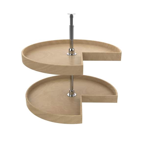 Rev-A-Shelf 28 in. Natural Wood Kidney Lazy Susans 2-Shelf