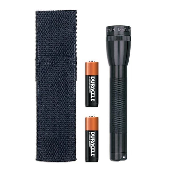 Maglite Xenon Black Mini Flashlight with Holster M2A01H The Home Depot