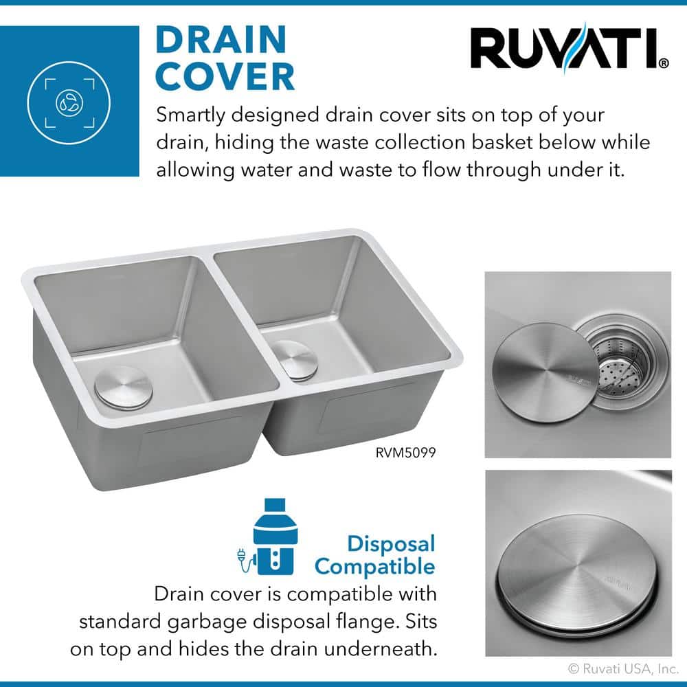 Ruvati 35-inch Stainless Steel Double Bowl Drop-In Kitchen Sink