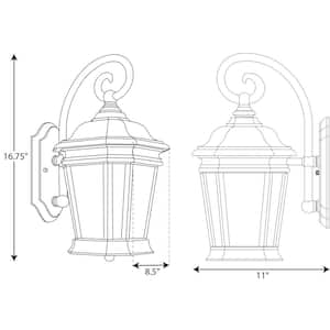 Crawford Collection 1-Light Oil Rubbed Bronze Etched Glass New Traditional Outdoor Medium Wall Lantern Light