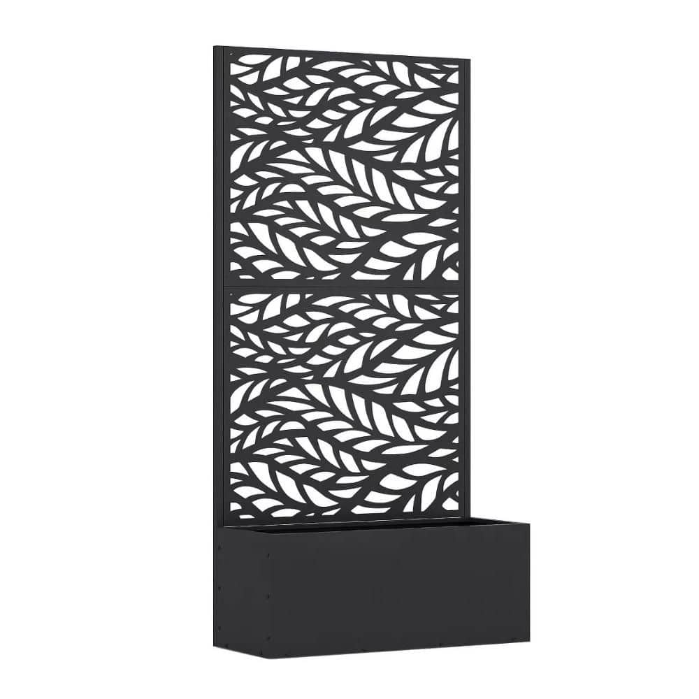 59 in.H x 30 in. L x 11 in. W Black Raised Garden Bed Metal Planter Box with Trellis Wheels Privacy Screen price history on PriceWatchPro