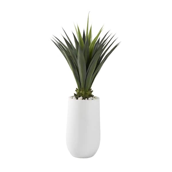 D&W Silks Indoor Artificial Jumbo Agave Plant In Round Planter