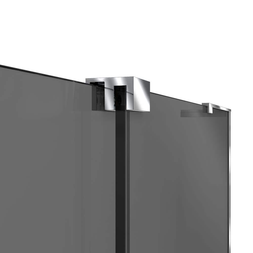 Mirage-X Chrome Frameless Sliding Tub Door with Smoke Gray Glass