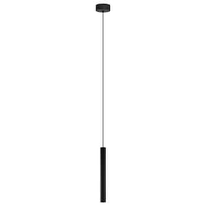 Tortoreto 1.57 in. W x 15.72 in. H Integrated LED Matte Black Pendant with Metal Cylinder Shade