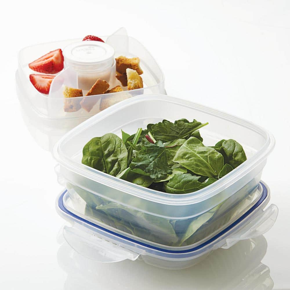 LocknLock On the Go Meals Salad Container Set, 6-Piece, Clear