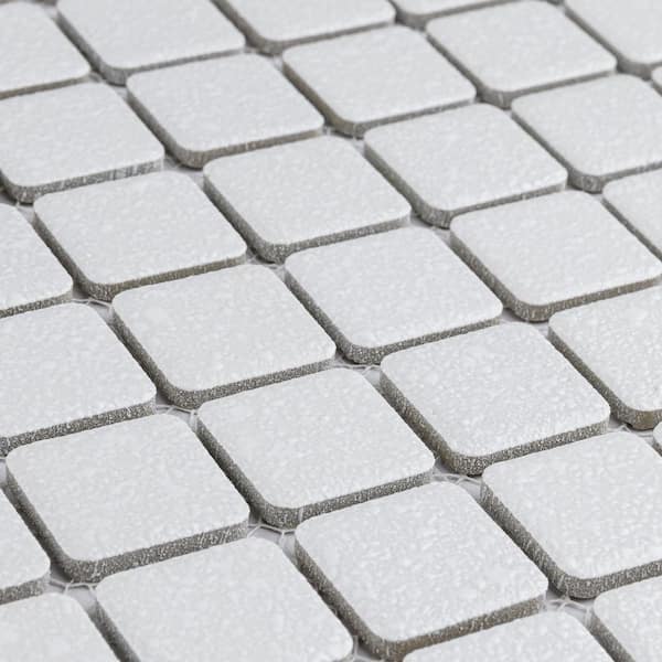 Merola Tile Crystalline Square Grey 11-3/4 in. x 11-3/4 in. Porcelain Mosaic  Tile (9.8 sq. ft./Case) FKOSRR08 - The Home Depot